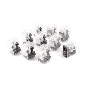 HH54PL AC 110/120V Coil 14-Pin 4PDT Red LED Indicator Light Power Relay 10 Pcs