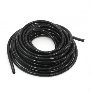 8mm x 15M Spiral Cable Wire Wrap Band Computer Manage Cord Black