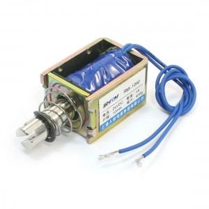 DC24V 1A 400g Force 10mm Stroke Pull Open Frame Solenoid Electromagnet
