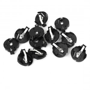 12pcs CR2032 Button Cell Battery Holder Connector Socket Case Black