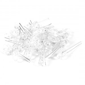 35mm x 5mm Clear Round Head LED Lamp Blue Emitting Diodes 50 Pcs