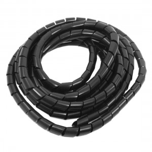 16mm x 4M Spiral Cable Wire Wrap Band Computer Manage Cord Black