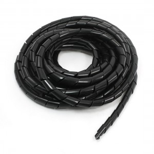 12mm 16.4Ft Spiral Wrapping Wrap Band Tube Computer Manager Cable Black