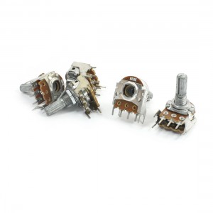 B50K 50K Ohm 3 Terminals Linear B Type Rotary Knob Taper Potentiometers 5 Pcs