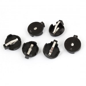 6PCS Black Plastic Housing CR2032 Button Cell Battery Socket Holder