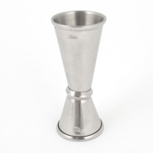 14mL 28mL Capacity Laboratory Cocktail Liquid Measuring Cup Silver Tone