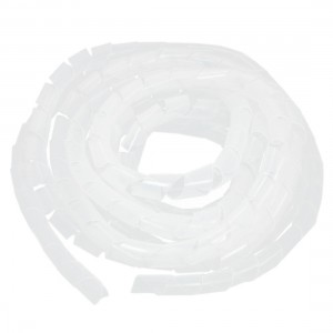14mm x 5M Spiral Wrap Wrapping Band Wire Cable Zip Organizer White
