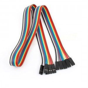 50cm 2.54mm F/F 2 Pin Solderless Colored Flexible Breadboard Jumper Wire 5 Pcs