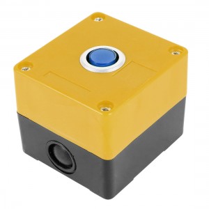 24V 2 Pins Blue Lamp Signal Indicator Light Control Station Box Black Yellow