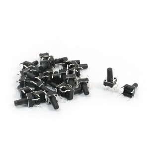 25Pcs Momentary Tact Tactile Push Button Switch 6x6x11mm 4-pin DIP