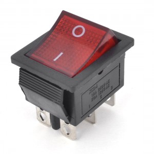 AC 250V 15A 125V 20A 6 Pins Red Pilot Light Snap in Boat Rocker Switch