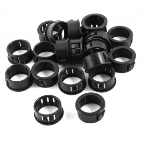 20 Pieces 22mm Panel Hole Round Cable Harness Protector Snap Bushing Black