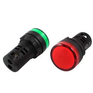 2Pcs AC110V Energy Saving Red Green LED Indicator Pilot Signal Light Lamp
