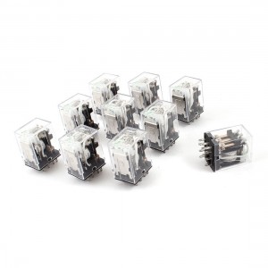 HH53PL DC 12V Coil 11 Pins 3PDT Green LED Light Electromagnetic Relay 10 Pcs