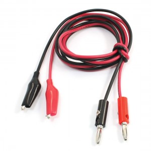 Pair Alligator Test Lead Clip To Banana Plug Probe Cable 1M