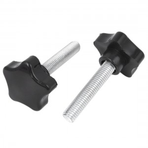 2pcs M10 x 50mm Threaded Star Shape Clamping Knob 38mm Dia