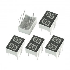 5pcs Common Anode 10 Pin 2 Bit Red LED Display Digital Tube 15x10x5mm