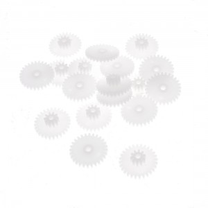 20 Pcs White Plastic Electrical Electrical Model Gear 15mm Dia