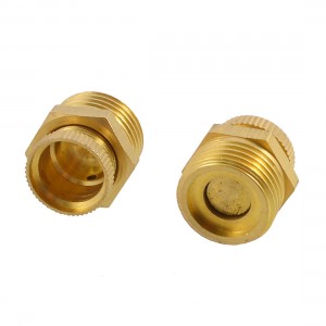 Air Compressor 1/2" PT Male Thread Brass Tone Metal Down Valve Pair
