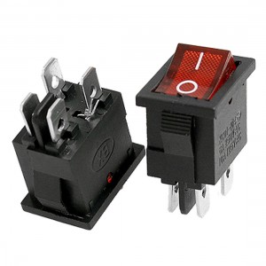 2pcs Red Light 4 Pin DPST ON-OFF Panel Mount Rocker Switch 6A/250V 10A/125V AC
