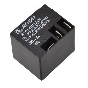 Black Rectangle Case 12V DC Power Relay RT91-DC12VK Type