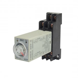 AC 220V H3Y-2 0-1S DPDT 8 Pins Power on Time Delay Relay w Base