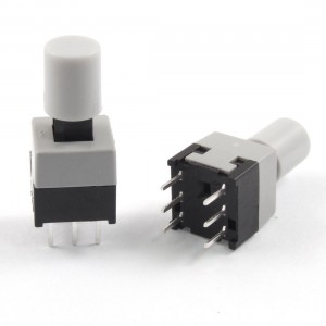 10 Pcs 8.5 x 8.5mm Momentary Tact Tactile Push Button Switch 6 Pin DIP w Cap