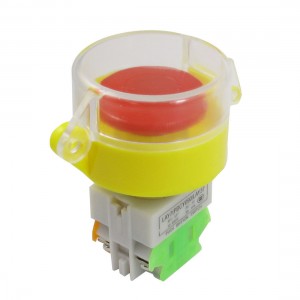 Clear Cover Protection Non Latching Red Mushroom Push Button Switch