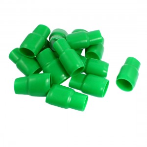 15 Pcs 28mm x 25mm Green Soft PVC Insulated Terminals Boots Covers