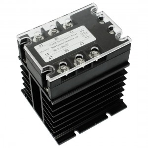 DC-AC 25A 5-32VDC/ 380VAC 3 Phase SSR Solid State Relay w Heat Sink