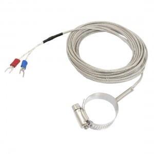 0-400C K Type Temperature Sensors Thermocouple 5 Meter w 1.4" Clamp Hoop Probe