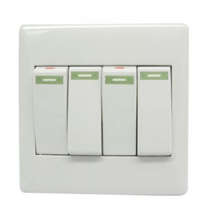 Home Office On/off 10A 250V 4 Gang Wall Light Switch Panel White