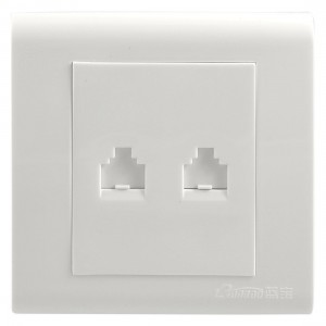 White 8P8C RJ45 Network Socket RJ11 6P4C Phone Outlet Jack Wall Face Plate Panel