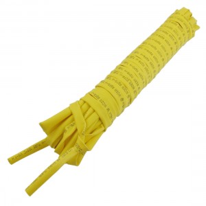 Ratio 2:1 3mm Dia Yellow Polyolefin Heat Shrinkable Tube 6M Long