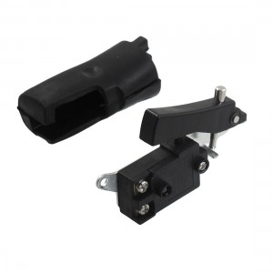 AC 250V 10A AC 125V 15A SPST NO Lock On Electric Trigger Switch w Rubber Shell