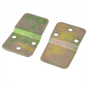 2 Pcs 60x35mm Chair Door Brackets Metal Corner Braces Silver Tone