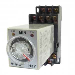 AC 220V 0-10 Minute 10m Timer Power On Delay Time Relay 14 Pin H3Y-4 + Socket