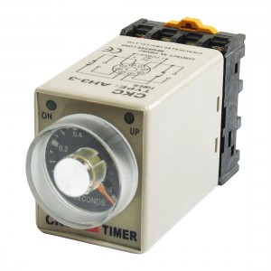 24VAC 0-1 Second 8P Plastic Housing Delay Timer Time Relay AH3-3 + Base