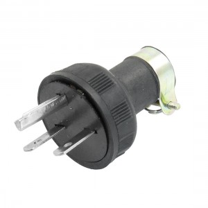 2 Pole 3 Wire Grounding Male Plug Connector AC 250V 15A