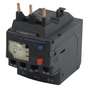 3 Pole AC 1A - 1.6A Black Electric Thermal Overload Relay 1 NO 1 NC