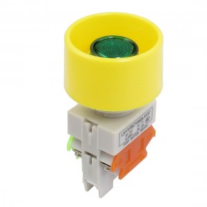 220V Green Light Illuminated Latching Contact Push Button Switch Ui 660V Ith 10A