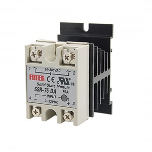 Single Phase Solid State Relay SSR-75DA 75A 3-32V DC 24-380V AC + Heat Sink