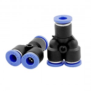 6mm Y Shaped Push In Connector Pneumatic Fittings 2 PCS