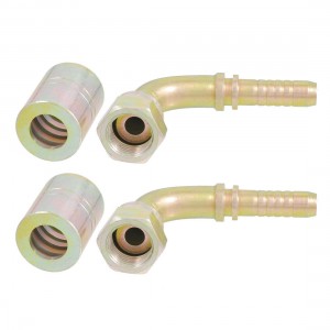 2 x Hex Bushing 3/8" PT Female Threaded L Type Flat Tube Oil Pipe Fittings