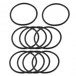 10 Pcs 52.8mm x 47.5mm x 2.65mm Flexible Rubber O Ring Seal Washer Black