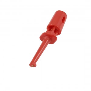 Red Plastic Electrical Testing Lead Wire Hook Clip Connector