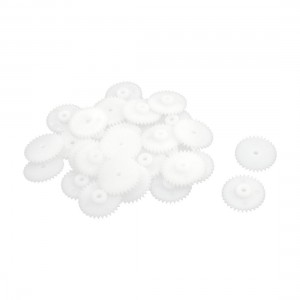 30Pcs 17mm x 2mm Single Steering Plastic RC Toy Motor Drive Shaft Gear