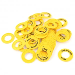 50 Pcs 22mm Dia Cutout Yellow Plastic Round Push Switch Button Protective Case