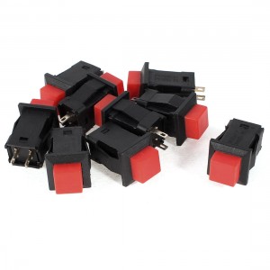 DS-429B Red Square Head Momentary Push Button Switch AC 125V/250 3A/1A 9 Pcs