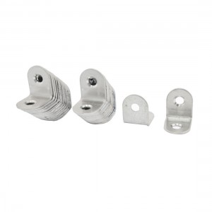 Furniture Round End 90 Degree Bracket Fastener 20mm x 20mm 25 Pcs